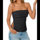 thumbnail image 3 of Tops de Tubo para Salir para Mujer 2025, Camisetas de Verano con Hombros Descubiertos y Espalda Descubierta, Lindas Camisetas de Trabajo, Tops de Vacaciones, Conjuntos Y2K. Negro S, 3 of 8