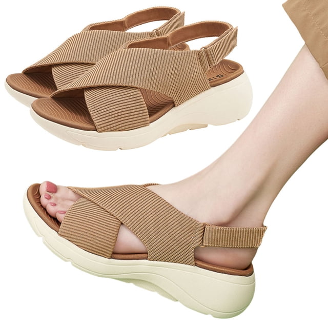Sandalias Sin Cordones para Mujer Con Plataforma Cuña Transpirables Viajes Al Aire Libre