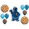 COOKIE MONSTER Chocolate Chip Sesame Street Party 9 Pc Mylar Latex BALLOON Set