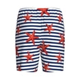 thumbnail image 2 of Haiem Starfish Navy Blue Stripe Men's Pajama Short with Soft Woven Cotton Elastic Waistband Sleep Short-Small, 2 of 9