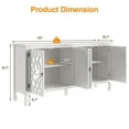 thumbnail image 6 of May in Color Carved Sideboard with Storage, 63" Modern Buffet Cabinet with Mirrored Door and Adjustable Shelves, for Entryway, Dining Room, Living Room, White, 6 of 9