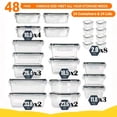 thumbnail image 4 of 48-Piece Deluxe Food Storage Containers Set - Airtight, BPA-Free, Easy-Snap Lids, and Stackable - Includes 24 Containers, 24 Lids, Free Labels, and Marker for Pantry and Kitchen Organization, 4 of 7