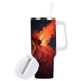 Lion and Fire 40 oz Tumbler Insulated Travel Mug Leak Proof Water