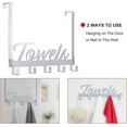 thumbnail image 4 of Over The Door Hooks, Towel Rack Towel Hooks for Bathroom, Towel Holder for Hanging Heavy Duty, Door Rack Over Door Hanger with 5 Coat Hooks for Bedroom Bathroom Kitchen, Black, 4 of 10