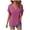 Hot Pink, variant on idosla Womens Summer Gauze Blouses Crinkle Texture V Neck Short Sleeve Pullover Shirts Solid Color Work Camping Outfits Top (Red, XL)