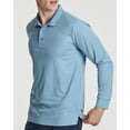 thumbnail image 4 of 3 Pack Men's Dry-Fit Long-Sleeve Active Polo Shirt - Casual Performance Golf Quick Dry (Available In Big & Tall), 4 of 6