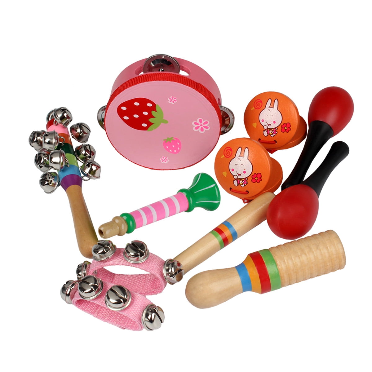 10 Pcs Kids Baby Roll Drum Musical Instruments Band Kit Children Toy ...