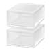 thumbnail image 3 of IRIS USA Stackable Storage Drawer, Plastic Drawer Organizer with Clear Doors for Pantry, Bedroom, Closet, Desk, Kitchen, Home and Office De-Clutter, Store Under-Sink, Shoes and Crafts - White, 2 Pack, 3 of 15