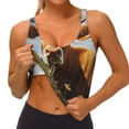 thumbnail image 3 of Fotbe Daisy Flower Field Cow Sujetador Deportivo Largo sin Aros para Mujer con Almohadillas y Soporte Medio, Transpirable y Absorbente, Camiseta Tipo Chaleco o Tank Top-XX-Large, 3 of 8