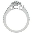 thumbnail image 3 of 1.00 CT Three Stone Split Shank Wide look Anniversary Engagement Ring 18K White Gold (G,VS), 3 of 5