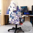 thumbnail image 3 of SEANATIVE Office Chair Cover with Armrest Covers, Dustproof Gaming Armchair Seat Protector Machine Washable Universal Stretch Slipcover for Home Desk Chair, Butterfly Violet Flower Cream White, 3 of 7