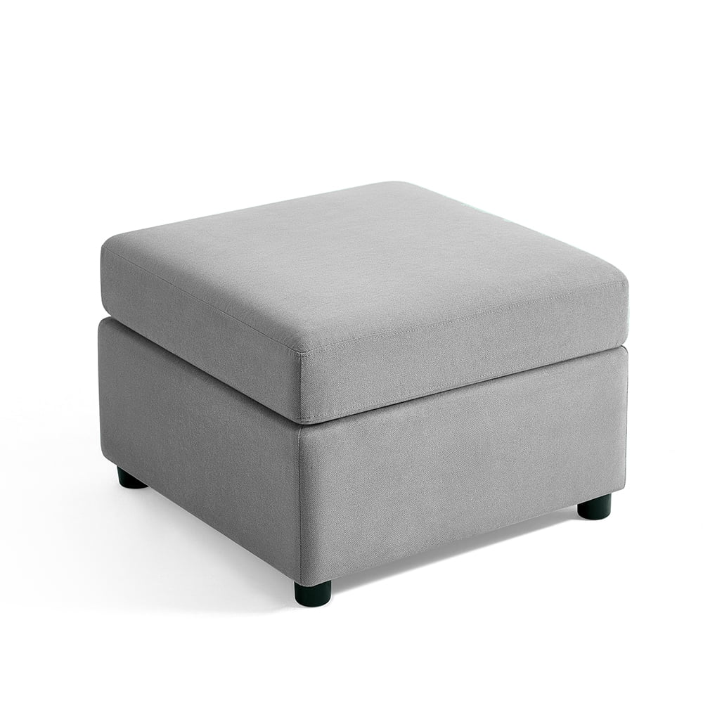 LINSY HOME Storage Ottoman for Modular Sectional Sofa, Light Gray