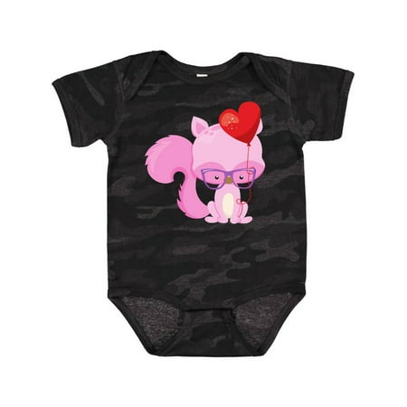 

Inktastic Valentine s Day Squirrel Squirrel With Balloon Gift Baby Boy or Baby Girl Bodysuit