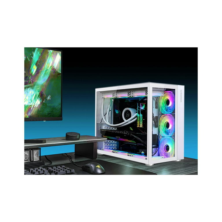 GameMax ARGB Mid Tower ATX Tempered Glass PC Computer Case - White Diamond  6931858773027