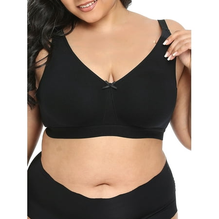 

Ametoys Women Plus Size Bra Full Coverage Wirefree Comfort Bralettes