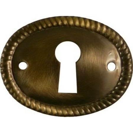 Vertical Keyhole Cover Antique Brass Horizontal Oval Keyhole Cover - Antique Furniture Restoration Hardware - AB-0249 ()