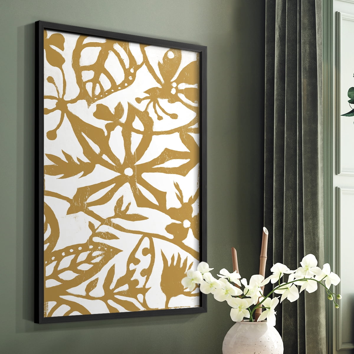 White On White IV V30 Framed Print in Black Solid Wood 22 x 28 Framed Print