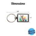 thumbnail image 3 of Singapura Cat Watercolor Style Metal Rectangle Keychain, 3 of 7