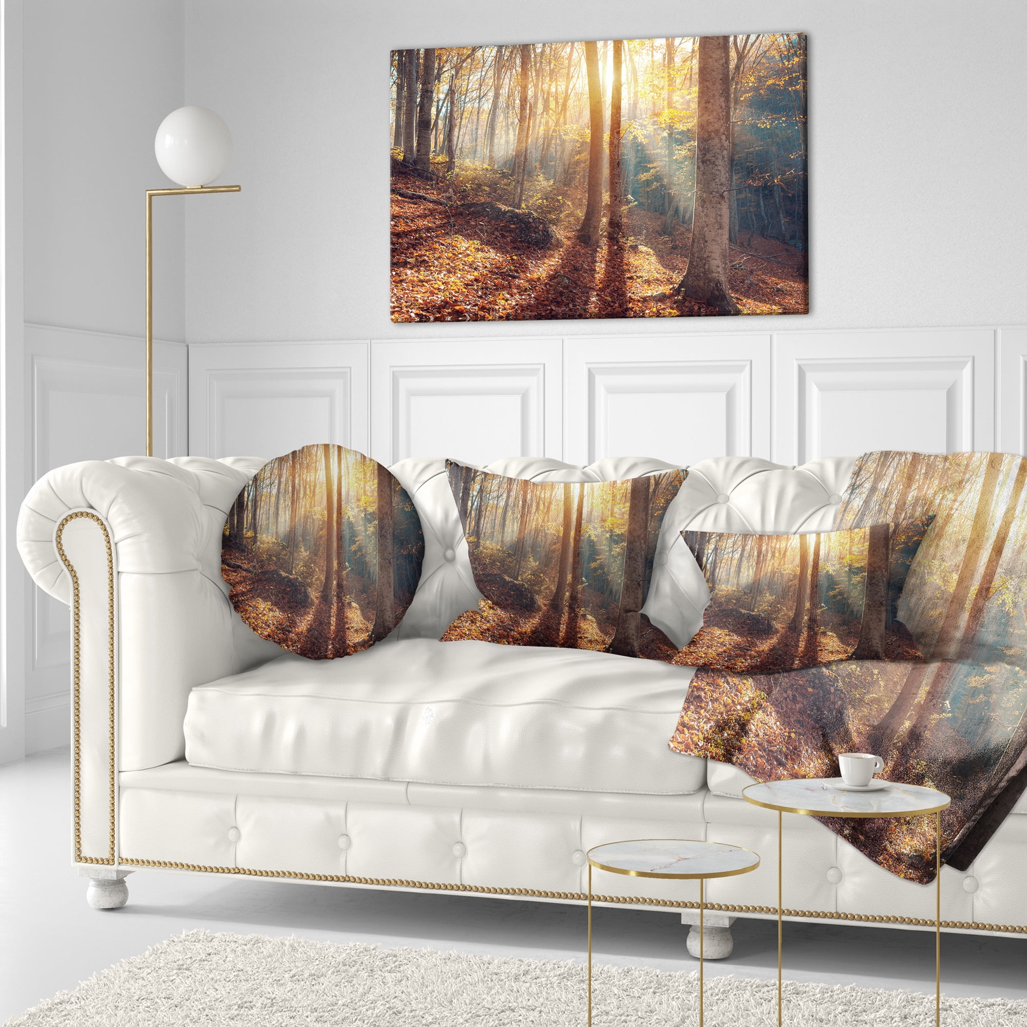 Designart Crimean Mountains Autumn - Landscape Photography Throw Pillow - 12x20