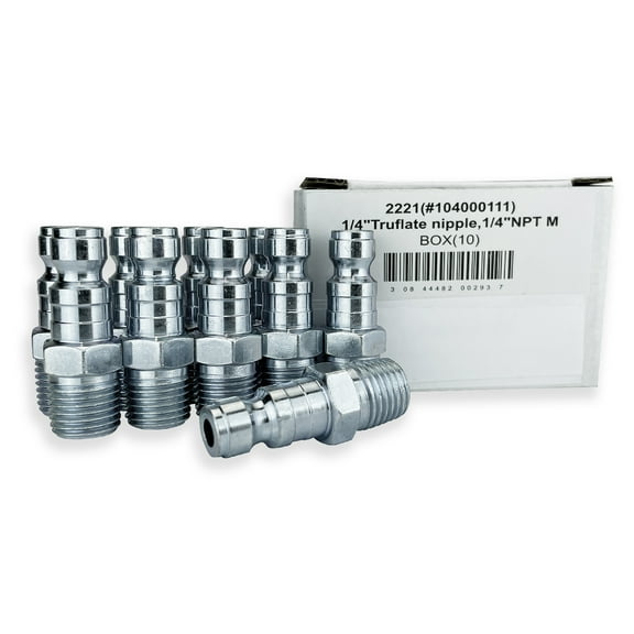 10 Rema Tru-Flate Style 1/4 in NPT Male Coupler Nipples, Shop Air Line Hose Tools