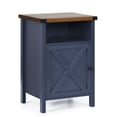 thumbnail image 7 of 4 EVER WINNER Nordic Barn Door Side Table, New Blue End Table with Barn Door Storage, Side Table for Home Office Living Room, 7 of 7