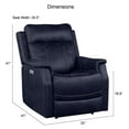 thumbnail image 7 of Bowery Hill Contemporary Faux Leather Dual Power Recliner in Blue, 7 of 7