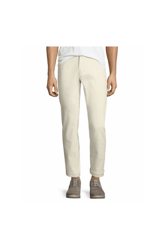 $178 Michael Kors Men's Ecru Classic Fit Parker Selvedge Jeans Cotton Ivory 33
