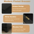thumbnail image 4 of 2PCS Fluted Dresser with 3 Drawers Versatile Nightstand with Charging Station,Wide Chest of Modern Nightstand Cabinet for Bedroom,Living Room,Black, 4 of 8