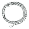 thumbnail image 3 of 4mm Rhodium Plated Twisted Rope Chain Necklace, 24 inches, 3 of 7