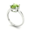 thumbnail image 2 of Solitaire Engagement Ring for Women - 2ct Natural Peridot in 14K White Gold Promise Ring, 2 of 6