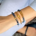 thumbnail image 3 of Bracelet Macramé Pierre Précieuse Bleue Or Équilibre, 3 of 3
