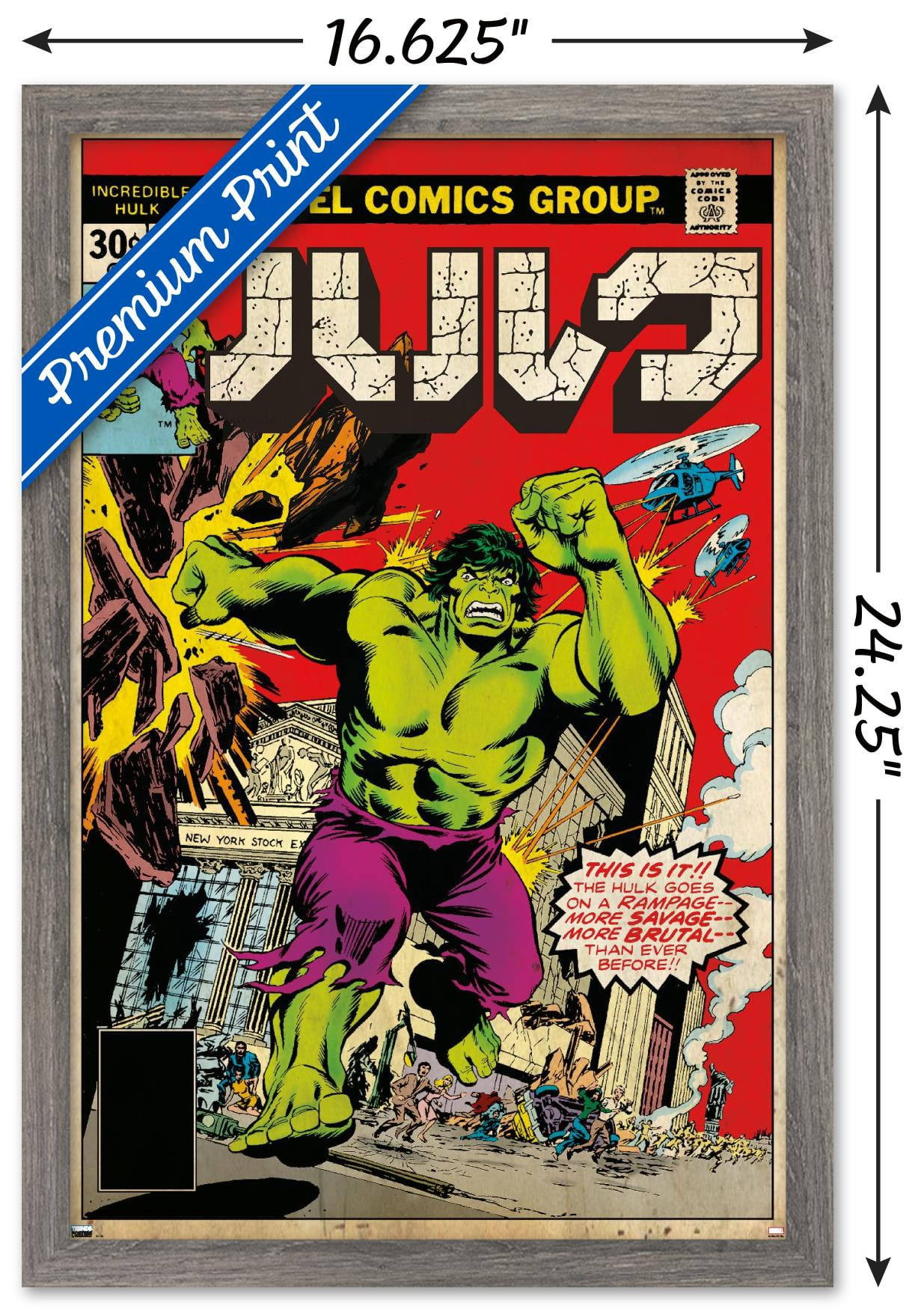 Marvel Katakana - Hulk #206 Wall Poster, 14.725" x 22.375" Framed