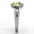 thumbnail image 3 of Womens Butterfly Ring Two Tone Anillo Para Mujer Stainless Steel Ring with Glass in Emerald, 3 of 4