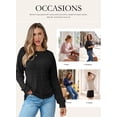 thumbnail image 5 of Eytino Sweaters for Women Long Sleeve Crewneck Pullover Tops Business Casual Batwing Knitted Blouses, 5 of 12