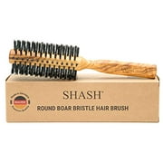 Shash Boar Bristle Round Hair Brush - Olivewood