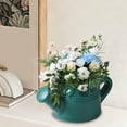 thumbnail image 5 of Creative Kettle-Shaped Plastic Vase - Shatterproof Container for Dry & Wet Flower Arrangements, Unique Home Office Decorative Pot, Durable Lightweight Craft for Daily Use & Gifts, 3.4*3in, Green, 5 of 7