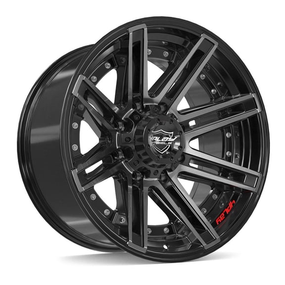 4PLAY Wheels 4P08 20 Inch Rims Fit 8x170 20x10 Gloss Black Brushed with Tinted Clear (Set of 4)