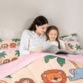 thumbnail image 5 of Homewish Kawaii Lions Giraffe Full Size Comforter Sets,Tropical Botanical Covonut Tree Bedding Comforter Set,Pink Beige Bedding Sets For Girls Boys,Super Cozy Room Decor Reversible,3-Piece, 5 of 8