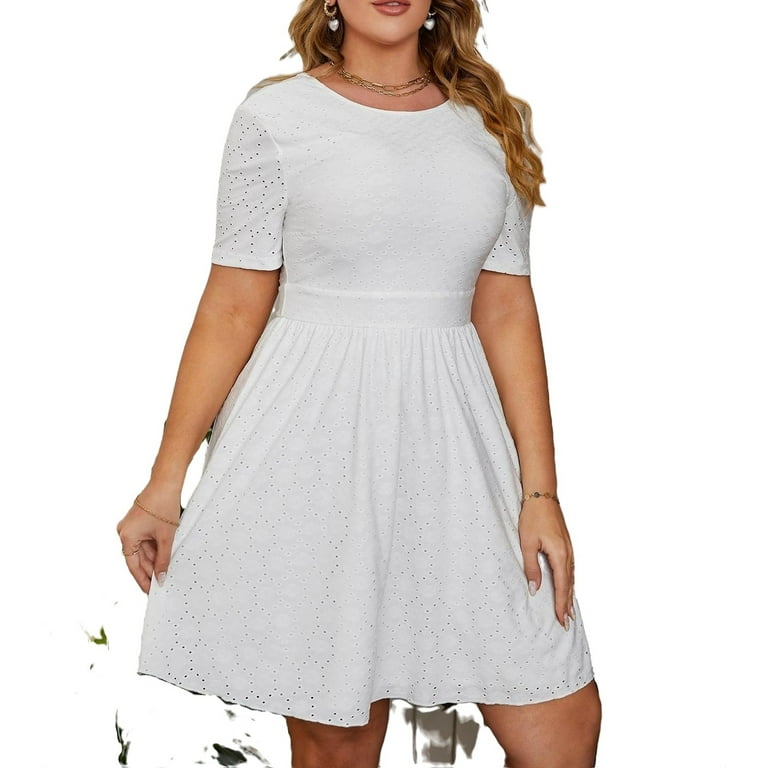 Walmart white plus size dresses discount