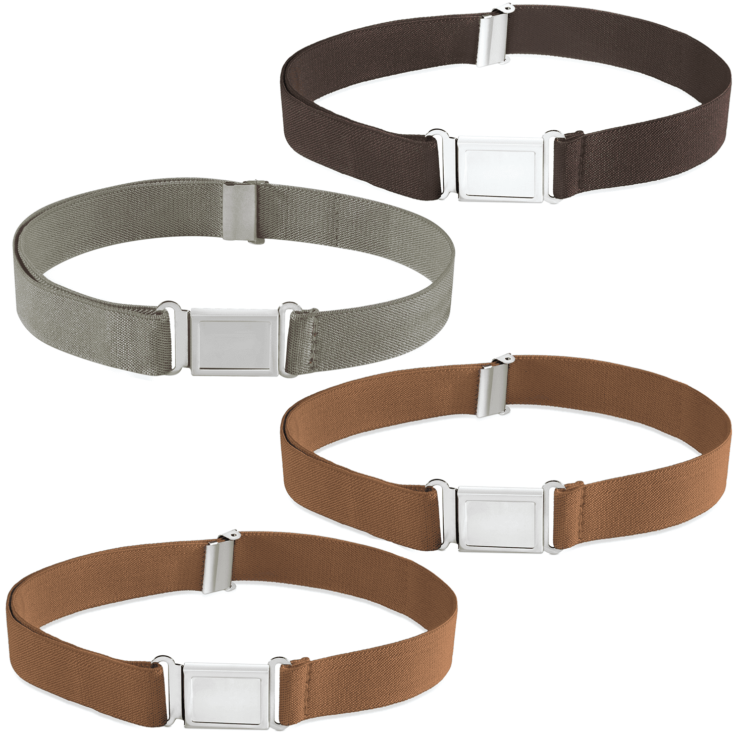 Buyless Fashion Kids Boys Toddler Adjustable Elastic Stretch Belt With Buckle 4 Pack