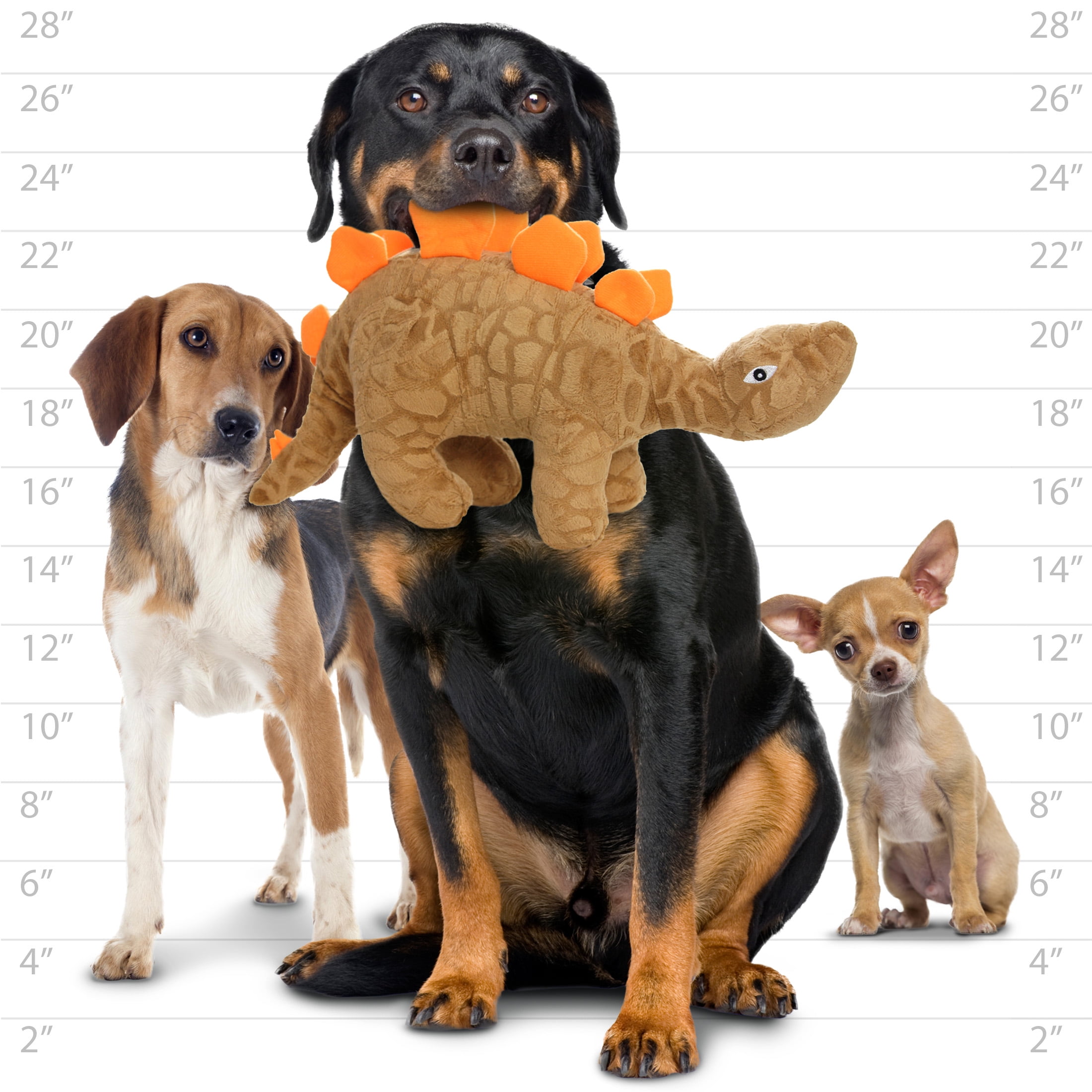 Mighty Dinosaur Stegosaurus Durable Plush Squeaky Dog Toy