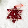 thumbnail image 5 of Wine Red Christmas Snowfall Deer Pendant Wreath Butterfly Knot Elk Flocking Xmas Tree Hanging Ornaments Cartoon Elegant, 5 of 5