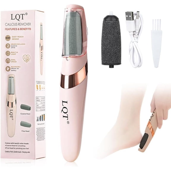 Electric Foot File – Rechargeable Callus Remover for Hard, Cracked Skin – at-Home Pedicure Kit for Smooth Feet