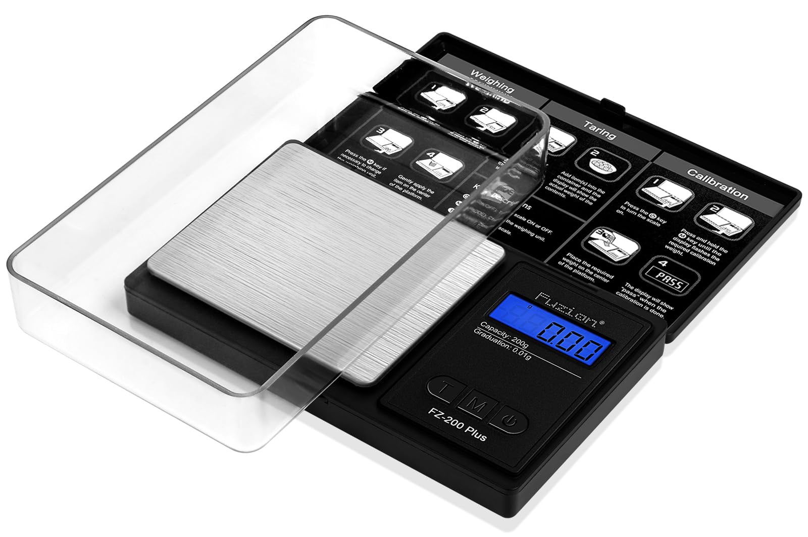 Fuzion Digital Pocket Scale .01 Gram Accuracy, 200g Digital Gram Scales for Small Food, Jewelry, Herb, Spice, Coin - Weight Gram and Oz