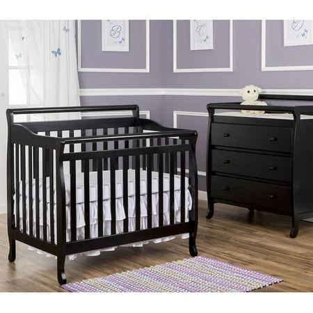 Dream On Me 4-in-1 MINI Portable Convertible Crib, Black