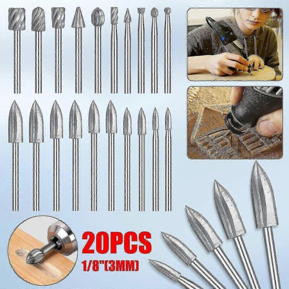 Wood Carving Engraving Drill Bit Set Milling Cutter For Dremel Rotary Tool
