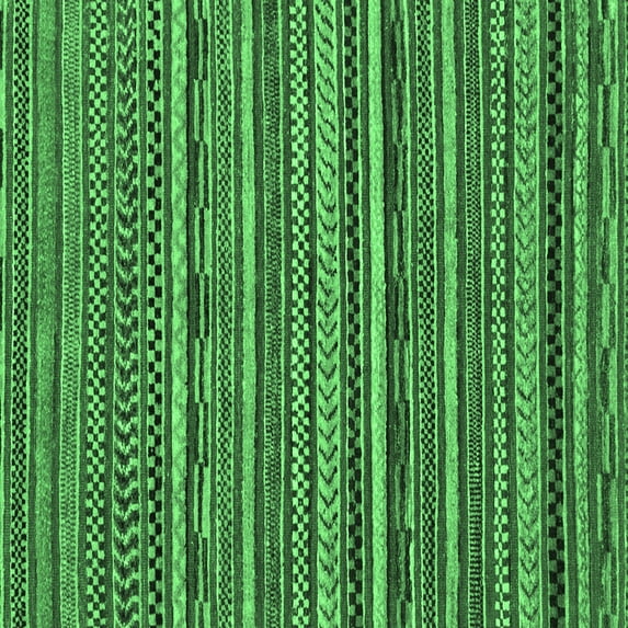 Ahgly Company Indoor Square Abstract Emerald Green Modern Area Rugs, 8' Square