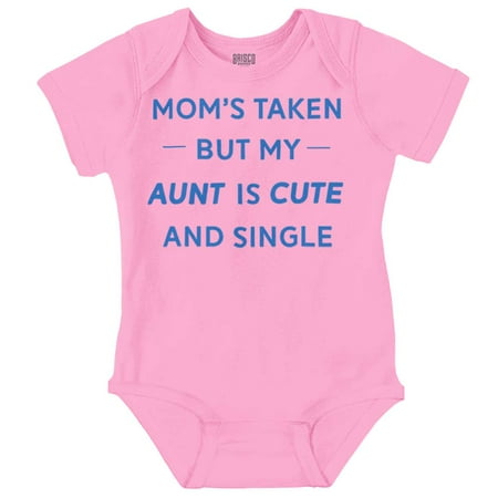 

Single Aunts Funny Cute Niece Nephew Romper Boys or Girls Infant Baby Brisco Brands NB