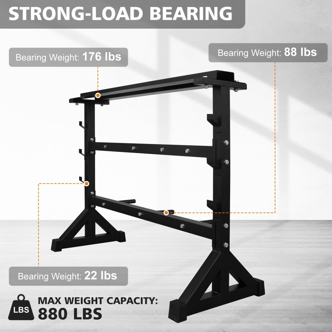 Dumbbell Rack Stand Adjustable 3-Tier Weight Rack  , Multifunctional Barbell Rack Weight Rack, Heavy Duty Weight Storage Organizer Dumbbell Storage Stand Holder