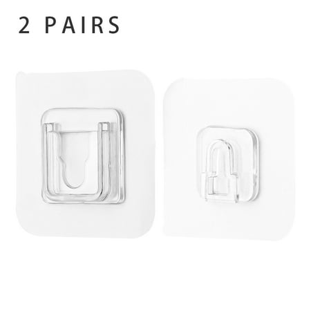 

Wall Hook Plastic Double Side Storage Holders Self Stick Wall Hanger Bathroom Waterproof Wall Holder 2 Pairs